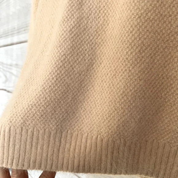 Sam Edelman Fuzzy Sweater Top Cropped Elbow Sleeve Angora Wool Blend Sz L - Picture 6 of 13